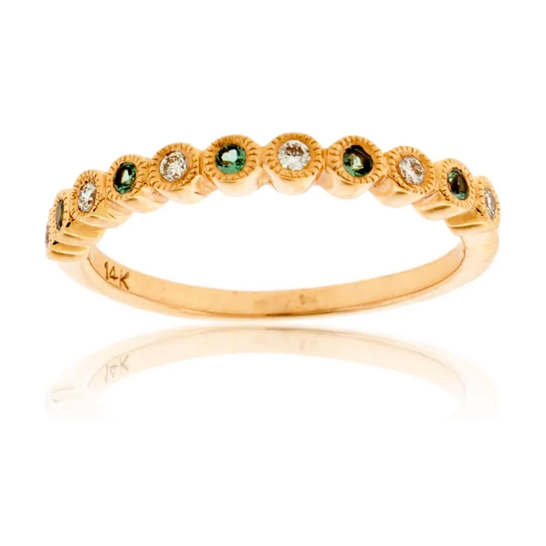 Alexandrite & Diamond Alternating Accent Band