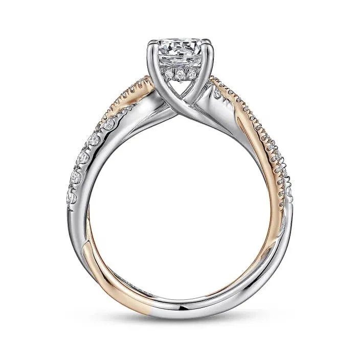 Gabriel & Co. Round Diamond Twisted Engagement Ring ER14460R4T44JJ