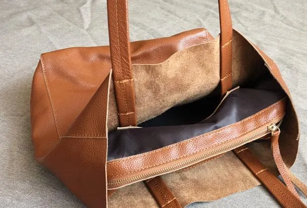 Large Leather Tote Bag Womens Leather Tote Bags Khaki Leather Laptop Tote Bag